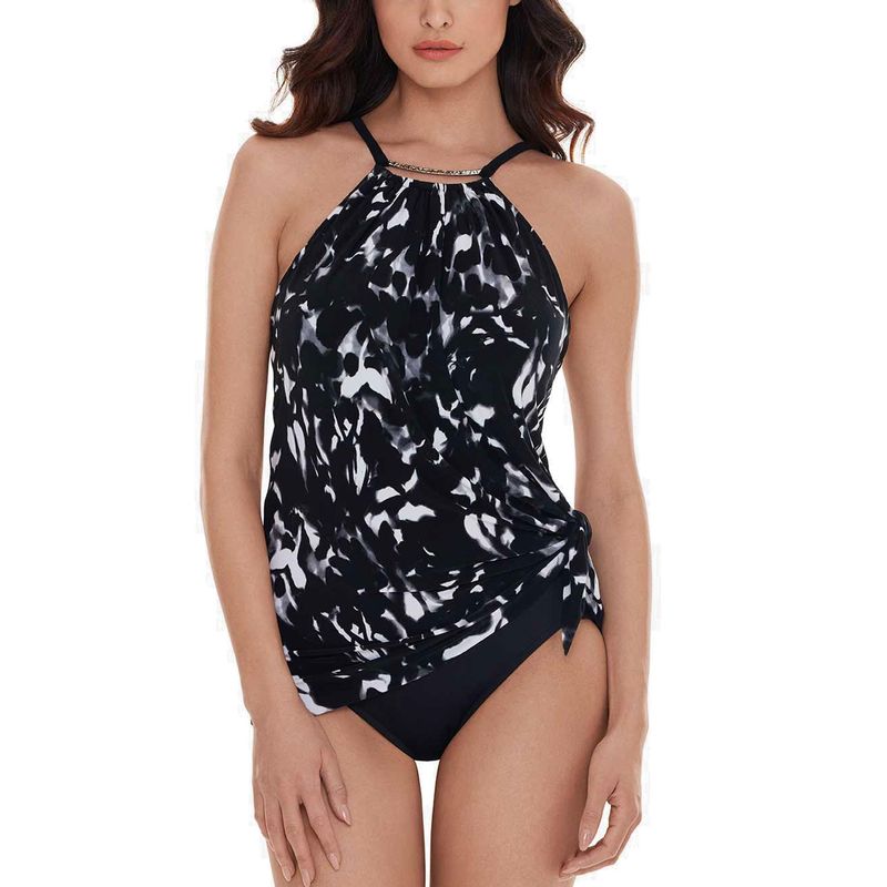 Magicsuit Womens Dream State Parker One-Piece Swim Dress 14 Black/Multi - Nwt